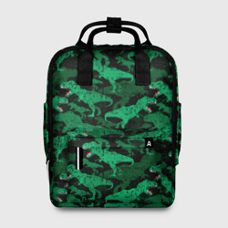 Сумка-рюкзак 3D Зелёные тираннозавры - камуфляж