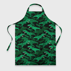 Фартук 3D Зелёные тираннозавры - камуфляж