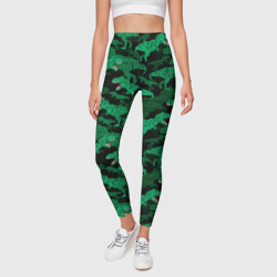Леггинсы 3D Зелёные тираннозавры - камуфляж - фото 2