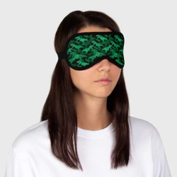 Маска для сна 3D Зелёные тираннозавры - камуфляж - фото 2