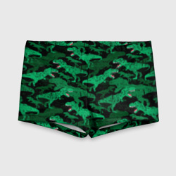 Детские купальные плавки 3D Зелёные тираннозавры - камуфляж