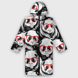 Мужской дождевик 3D Панды в красных очках