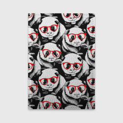 Обложка для автодокументов Панды в красных очках