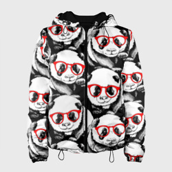 Женская куртка 3D Панды в красных очках