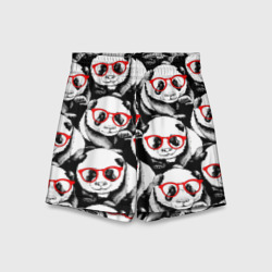Детские спортивные шорты 3D Панды в красных очках
