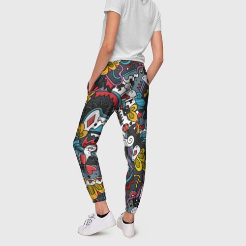 Женские брюки 3D Покерный коллаж, цвет 3D печать - фото 4