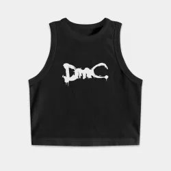 Женская укороченная майка-топ хлопок DMC на спине