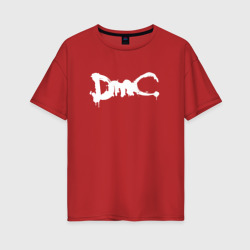 Женская футболка хлопок Oversize DMC на спине