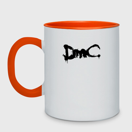 Кружка двухцветная DMC, цвет белый + оранжевый