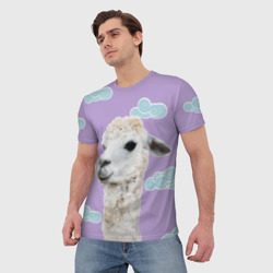 Мужская футболка 3D Облачная лама - фото 2