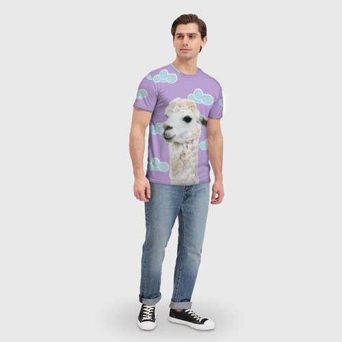 Мужская футболка 3D Облачная лама, цвет 3D печать - фото 5