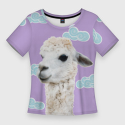 Женская футболка 3D Slim Облачная лама