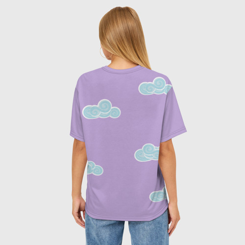Женская футболка oversize 3D Облачная лама, цвет 3D печать - фото 4