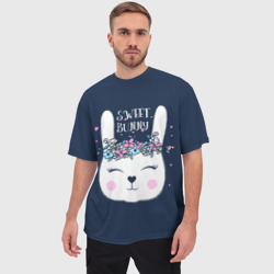 Мужская футболка oversize 3D Sweet bunny - фото 2