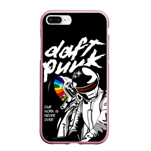 Чехол для iPhone 7Plus/8 Plus матовый Daft Punk, цвет розовый