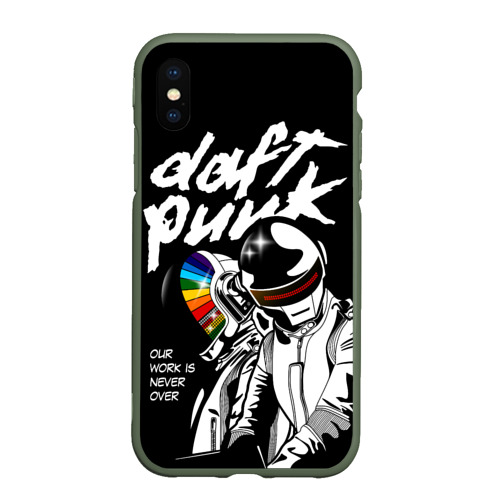 Чехол для iPhone XS Max матовый Daft Punk, цвет темно-зеленый