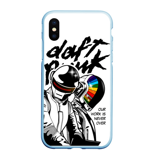 Чехол для iPhone XS Max матовый Daft Punk, цвет голубой