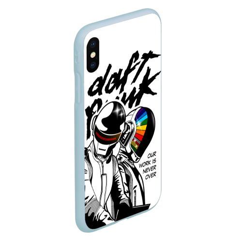 Чехол для iPhone XS Max матовый Daft Punk, цвет голубой - фото 3