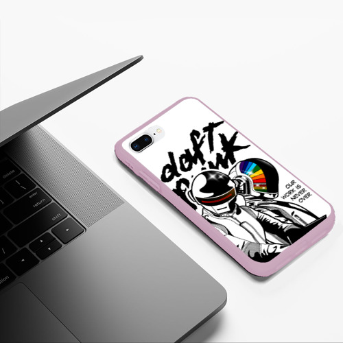 Чехол для iPhone 7Plus/8 Plus матовый Daft Punk, цвет розовый - фото 5