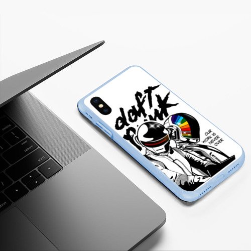 Чехол для iPhone XS Max матовый Daft Punk, цвет голубой - фото 5