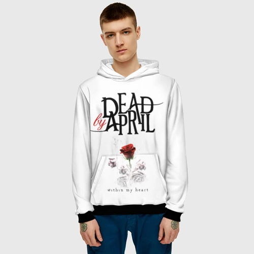 Мужская толстовка 3D с принтом Dead by April, фото на моделе #1
