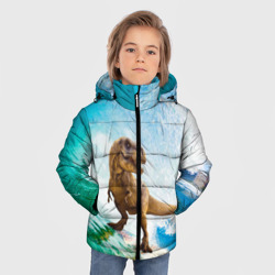 Зимняя куртка для мальчиков 3D Серфер тиранозавр - фото 2