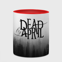 Кружка с принтом Dead by April для любого человека, вид спереди №4. Цвет основы: белый + красный