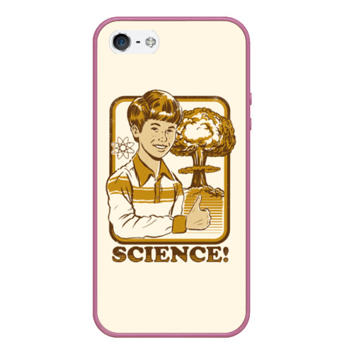 Чехол для iPhone 5/5S матовый Science, цвет розовый