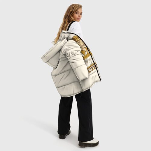 Женская зимняя куртка 3D с принтом Science, вид сбоку #3
