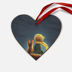 Деревянная игрушка Сердце Маленький принц с лисой