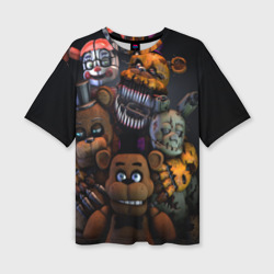 Женская футболка oversize 3D Five Nights at Freddy's