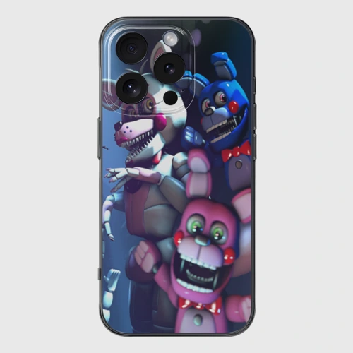 Чехол для iPhone 16 Pro силиконовый с защитой камеры Five Nights at Freddy's