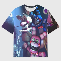 Женская футболка oversize 3D Five Nights at Freddy's