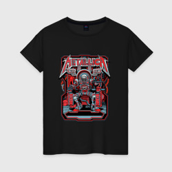 Женская футболка хлопок Metallica robot style