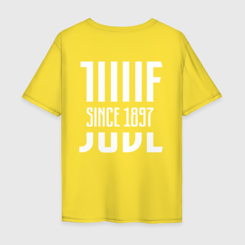 Мужская футболка хлопок Oversize Ювентус, цвет желтый - фото 2