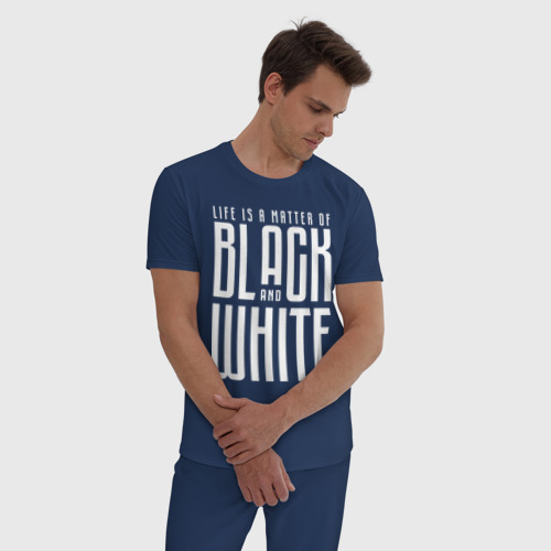 Мужская пижама хлопок Ювентус, цвет темно-синий - фото 3
