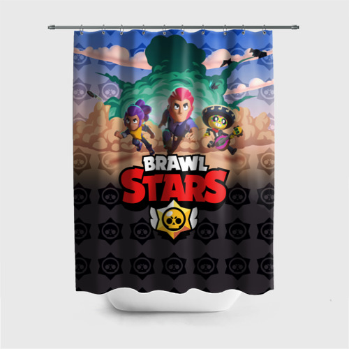 Штора 3D для ванной Brawl Stars Фото 01 Штора 3D для ванной Brawl Stars Фото 01