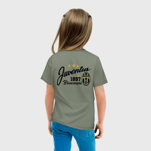 Детская футболка хлопок Ювентус, цвет авокадо - фото 6
