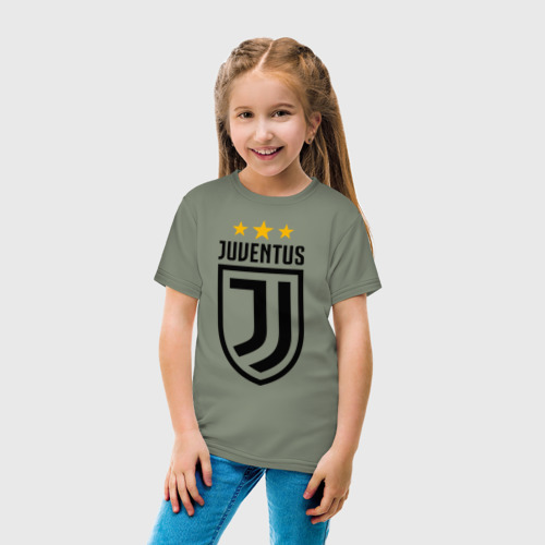 Детская футболка хлопок Ювентус, цвет авокадо - фото 5