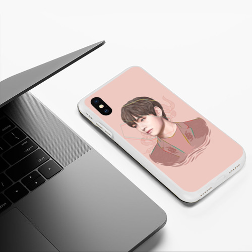 Чехол для iPhone XS Max матовый Kim Taehyung, цвет белый - фото 5