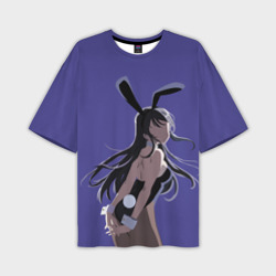 Мужская футболка oversize 3D Маи Сакурадзима Mai Sakurajima Bunny girl senpai