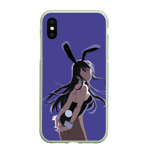 Чехол для iPhone XS Max матовый Маи Сакурадзима Mai Sakurajima Bunny girl senpai, цвет салатовый