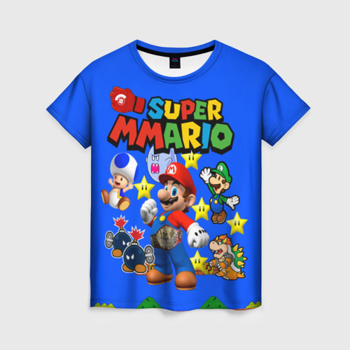 Женская футболка 3D с принтом Mario MMA, вид спереди #2