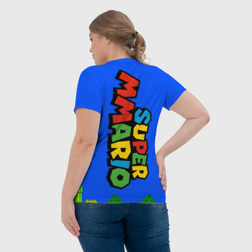 Женская футболка 3D с принтом Mario MMA, вид сзади #2
