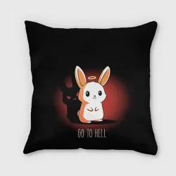 Подушка 3D Go to hell - кролик