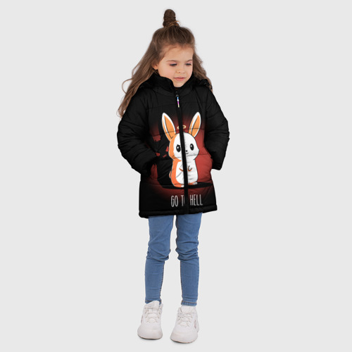 Зимняя куртка для девочек 3D Go to hell, цвет черный - фото 5