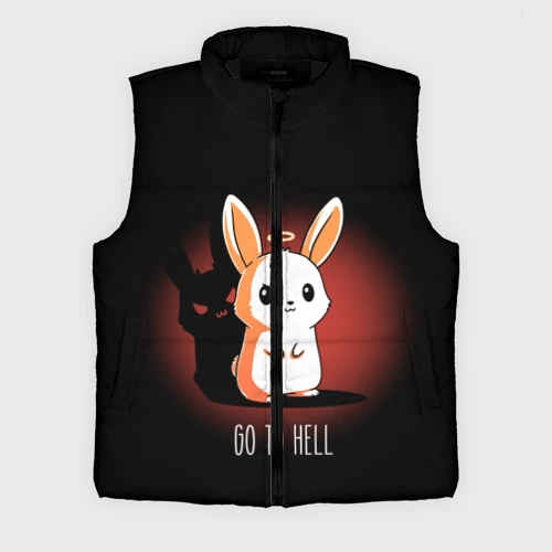 Мужской жилет утепленный 3D Go to hell - кролик