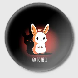 Значок Go to hell - кролик