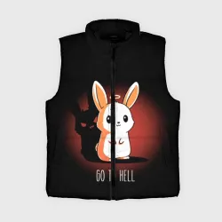 Женский жилет утепленный 3D Go to hell - кролик