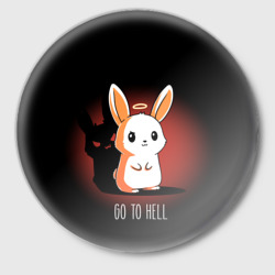 Значок Go to hell - кролик